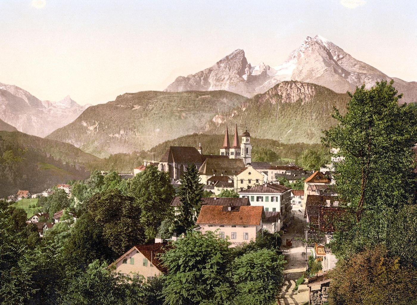 Berchtesgaden with Waltzmann, Upper Bavaria, Germany, 1890.