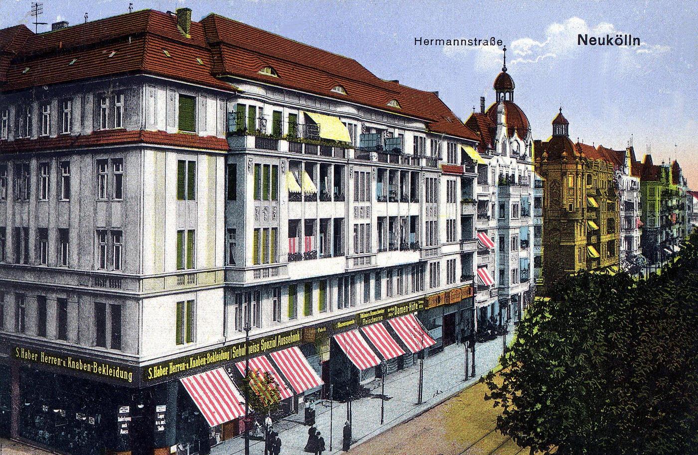 Berlin Rixdorf, Hermannstrasse in Höhe Münchener Strasse (now Flughafenstrasse), 1890