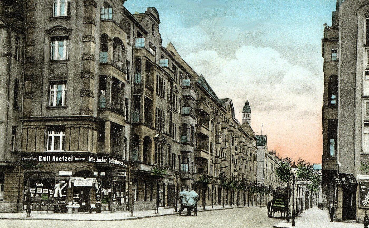 Berlin Rixdorf, Blick in die Allerstrasse, Ecke Schillerpromenade, 1890s