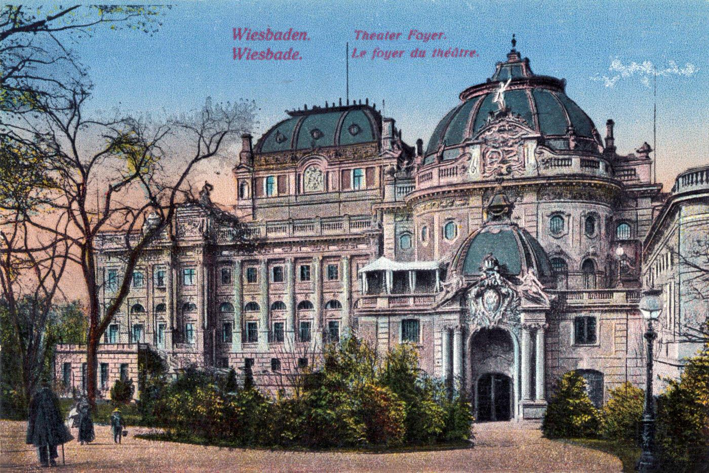 Exterior of the Theater in Wiesbaden, Hesse, Germany, 1890s