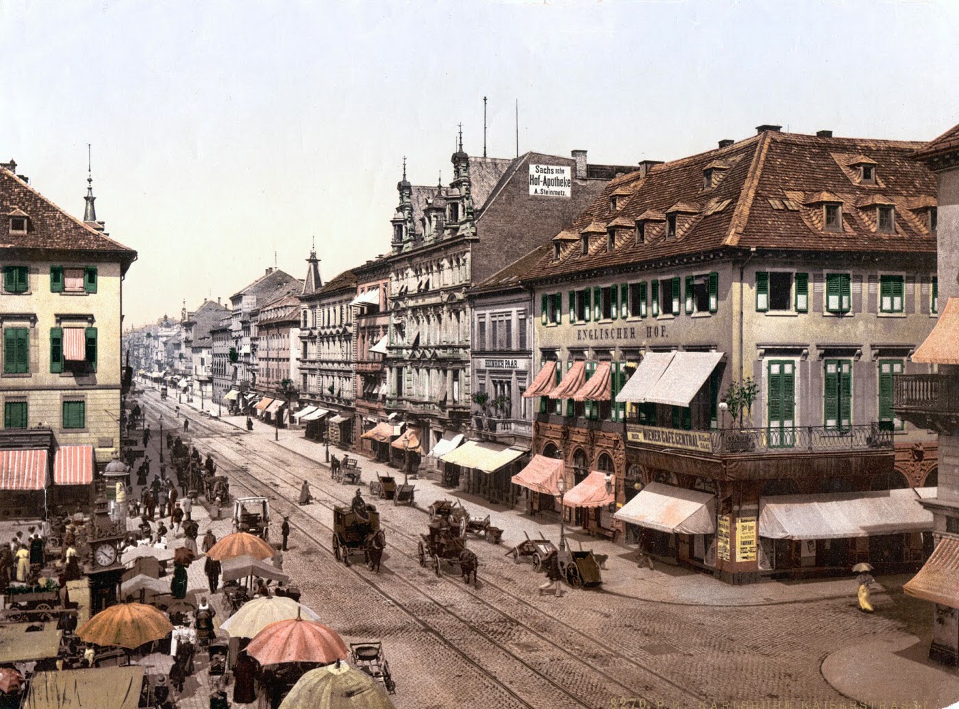 Kaiser Strasse, Karlsruhe, Baden, Germany, 1890