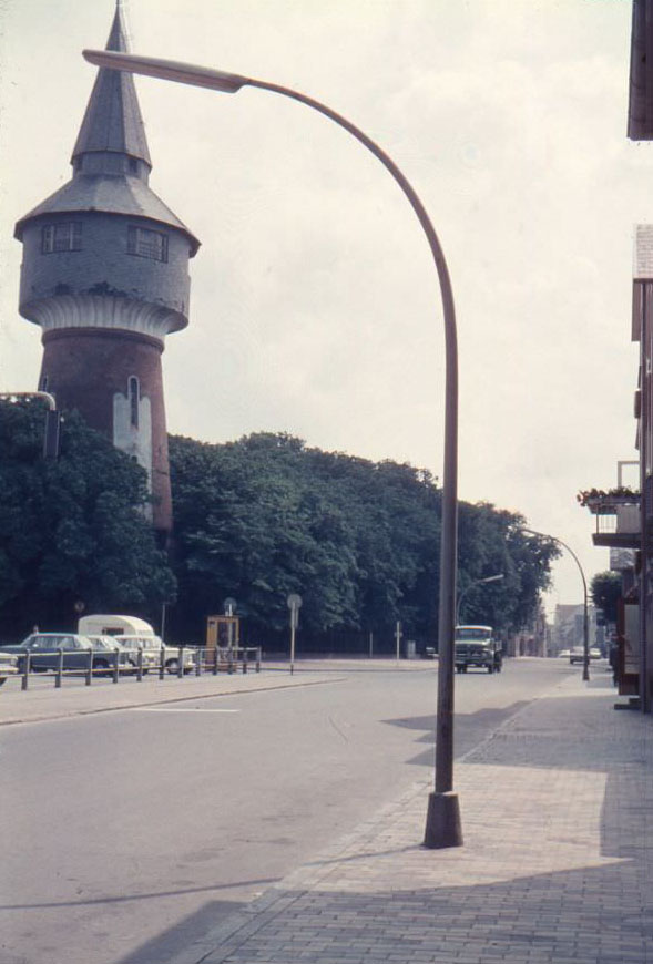 Wasserturm Husum: Water Tower in Husumer Schlosspark, Marktstraße/Corner Parkstraße, 1966