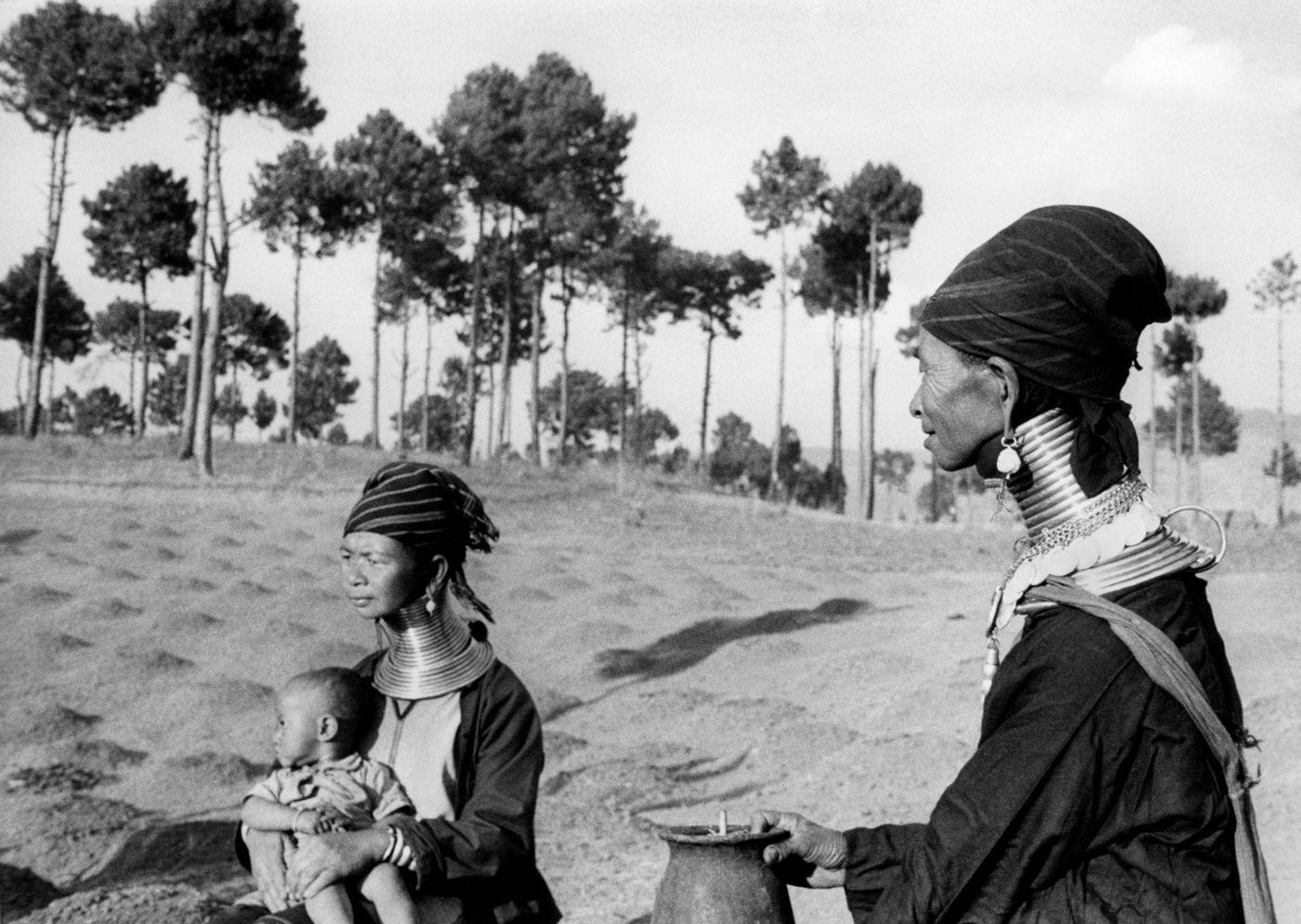 Padaung women of the Kayan region, Asia, 1959.