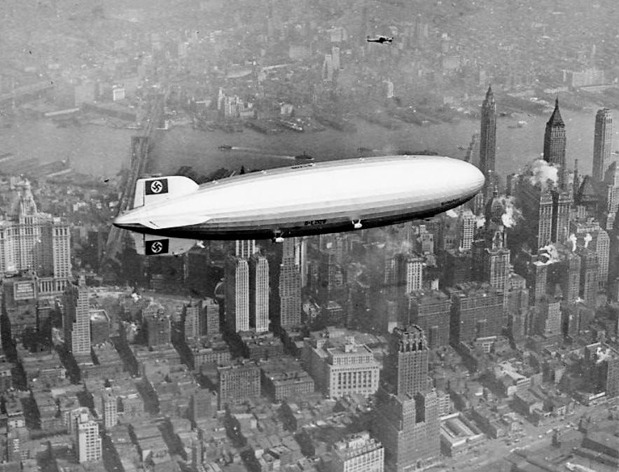The Hindenburg over Manhattan, New York, May 6, 1937