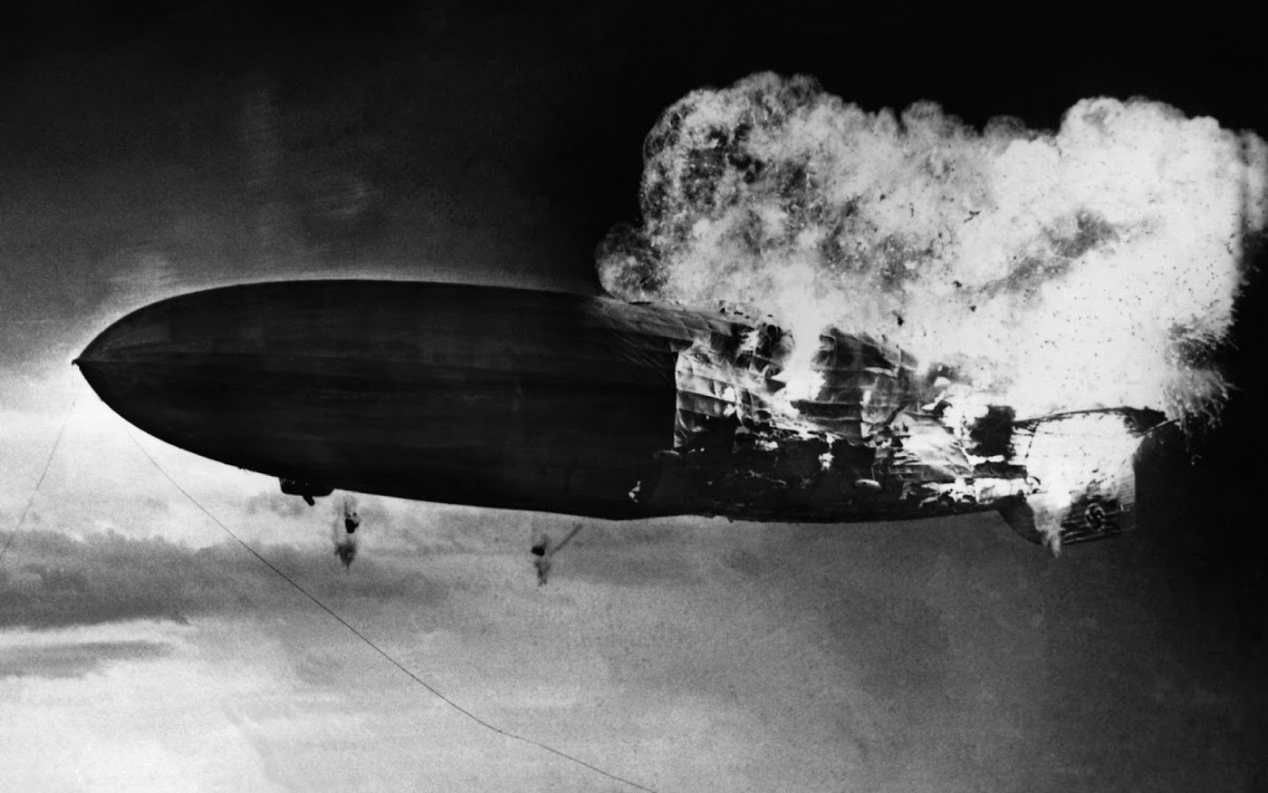 The fire was blamed on a spark that caused the Zeppelin’s hydrogen to ignite