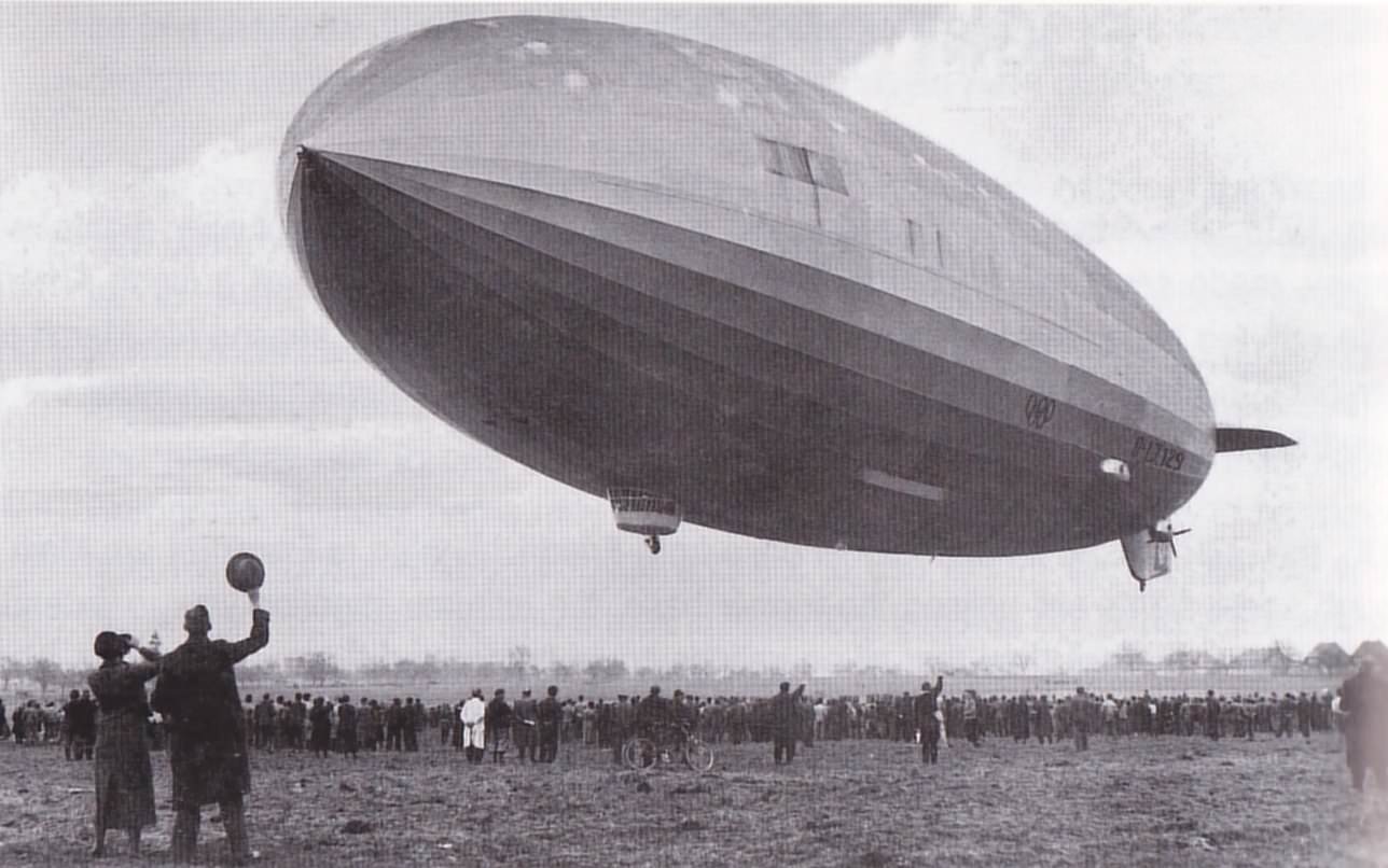 The LZ 129 rising into the air for the first time