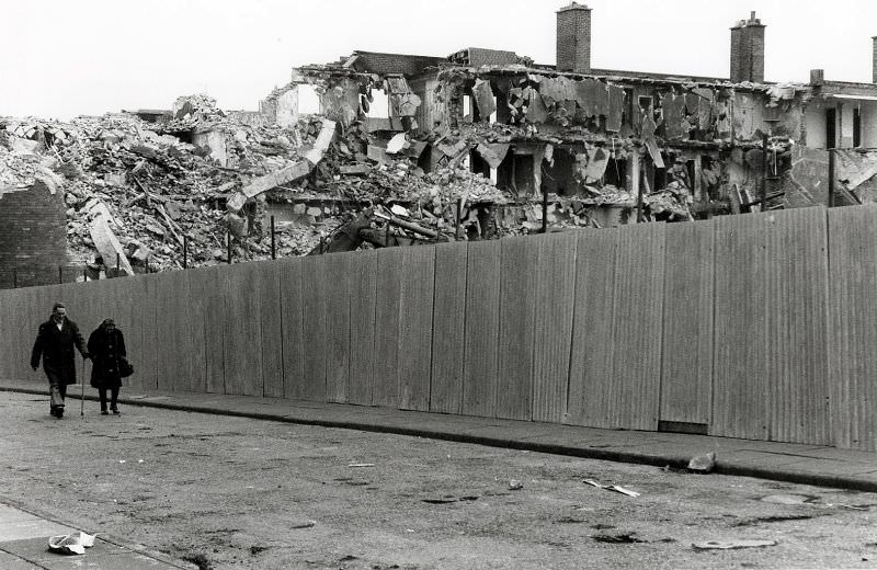 Demolished flats, Vauxhall, 1980s