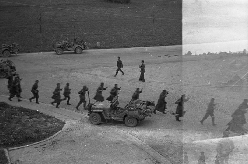 German soldiers retreated back in the direction of Murnau and the camp. Eyewitnesses say some prisoners climbed the fences and shot at the Americans.