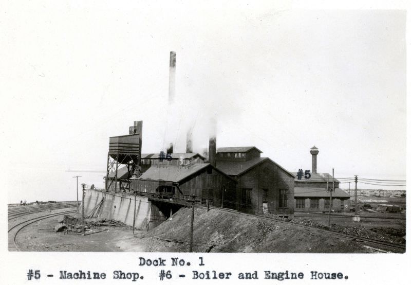 NYCRR Dock No. 1. Machine Shop, Boiler and Engine House, 1924.