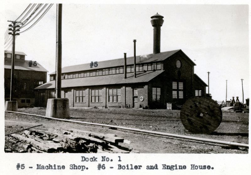 NYCRR Dock No. 1. Machine Shop, Boiler and Engine House, 1924