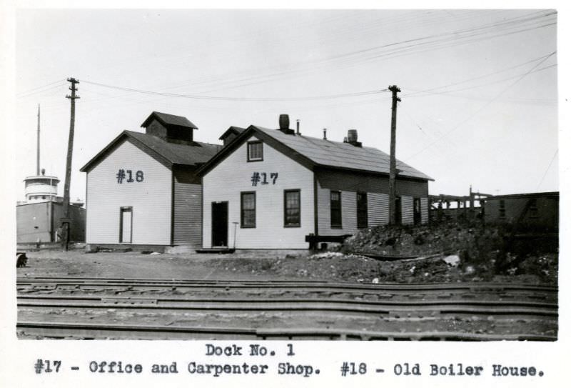 NYCRR Dock No. 1. Office and Carpenter Shop, Old Boiler House, 1924