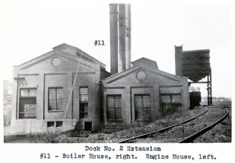 NYCRR Dock No. 2 Extension. Boiler House and Engine House, 1924