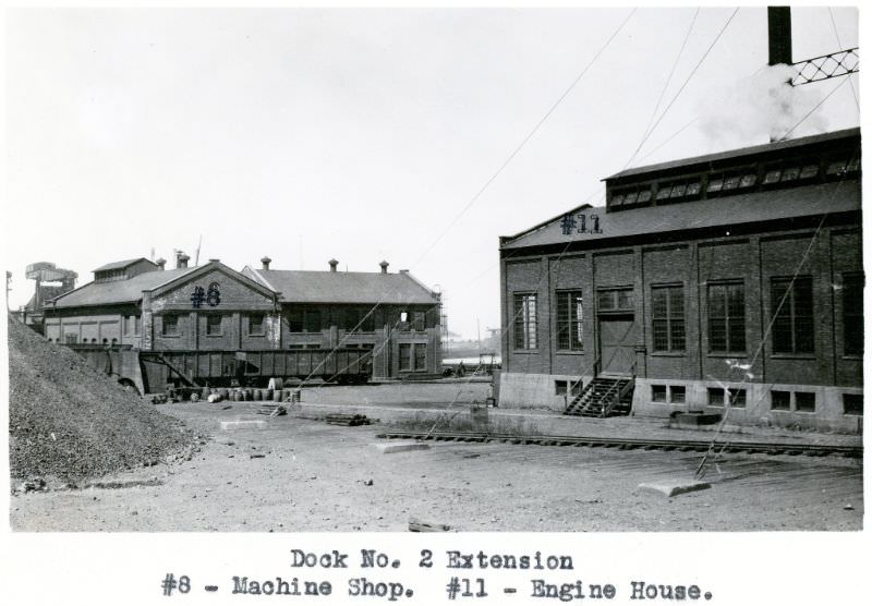 NYCRR Dock No. 2 Extension. Machine Shop and Engine House, 1924