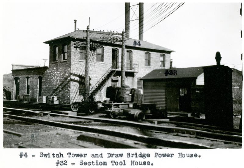 Switch Tower and Draw Bridge Power House, Section Tool House, 1924
