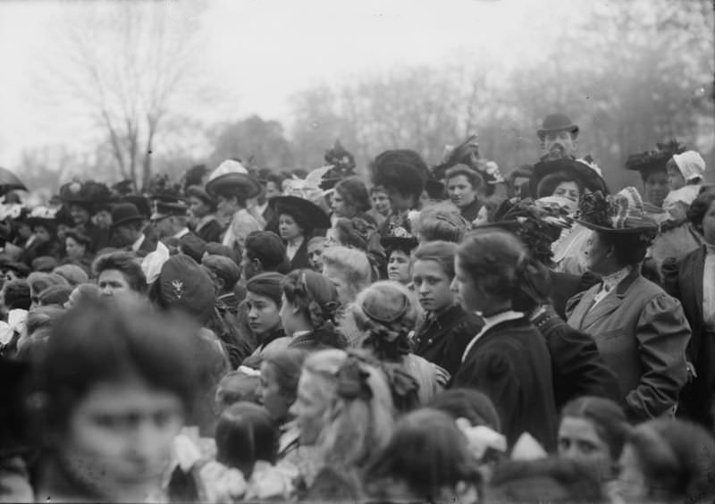 Crowd on Arbor Day, N.Y. Public Schools, 1908.