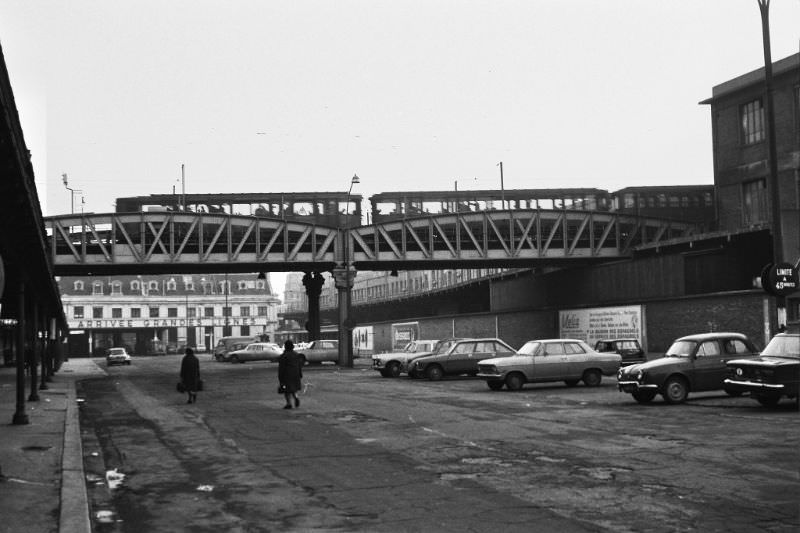Activity around Gare Austerlitz, Paris, December 1969,