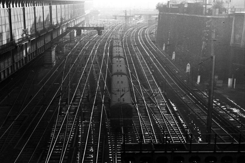 Commuter service at Gare St. Lazare, Paris, December 1969