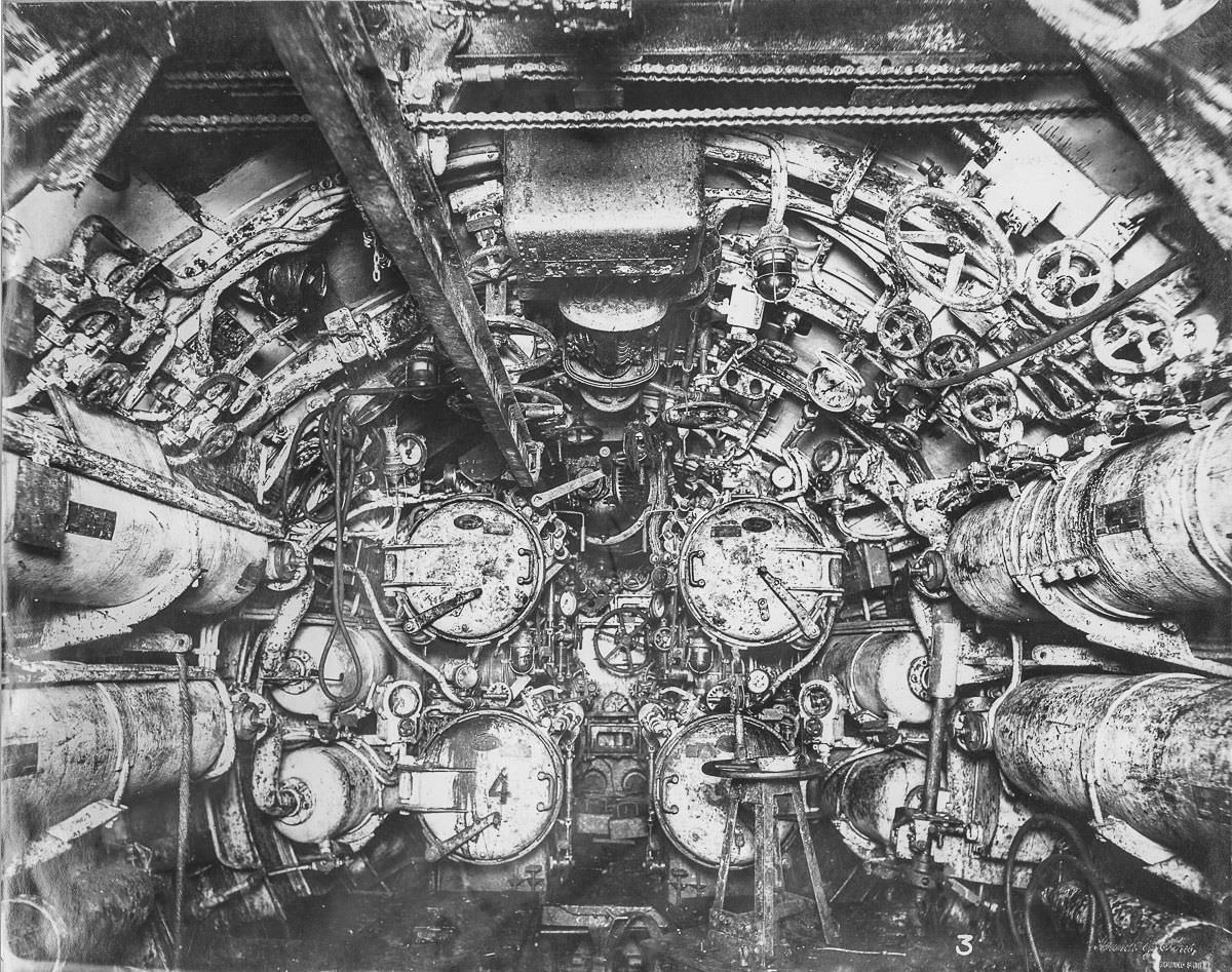 Forward torpedo room.