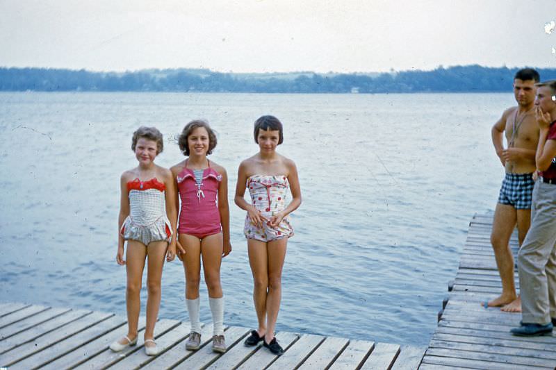 Bathing beauty winners 'Y Camp'. Silver Lake, 1957