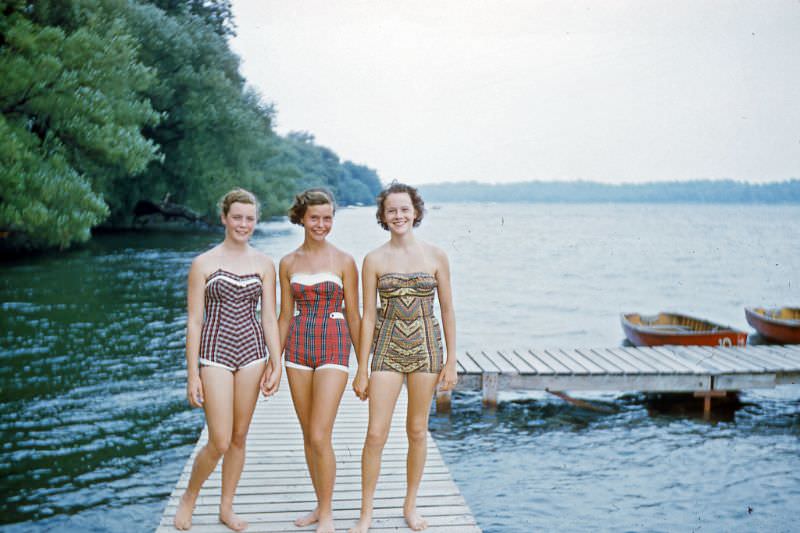 Bathing beauty winners 'Y Camp'. Silver Lake, 1957