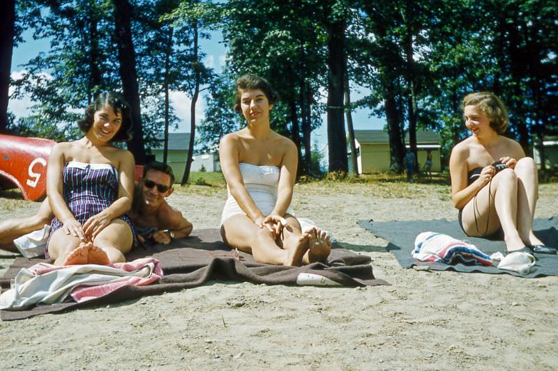 Enid, Dean, Lenore and Karen, 1957