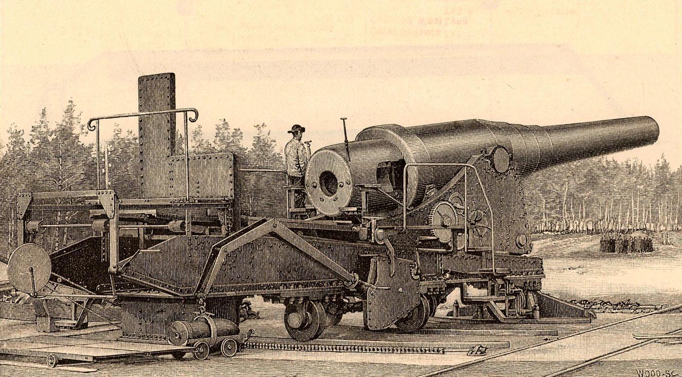 Krupp 71-ton gun of 1881, manufactured by Krupp of Essen, Germany, late 19th century.