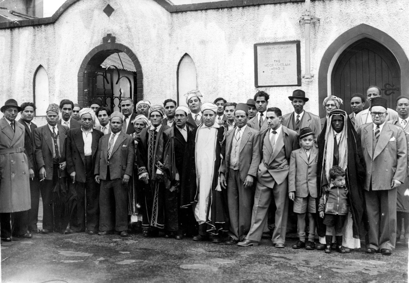 Muslims in Cardiff celebrating the Festival of Idd-el-Uddha, 1954.