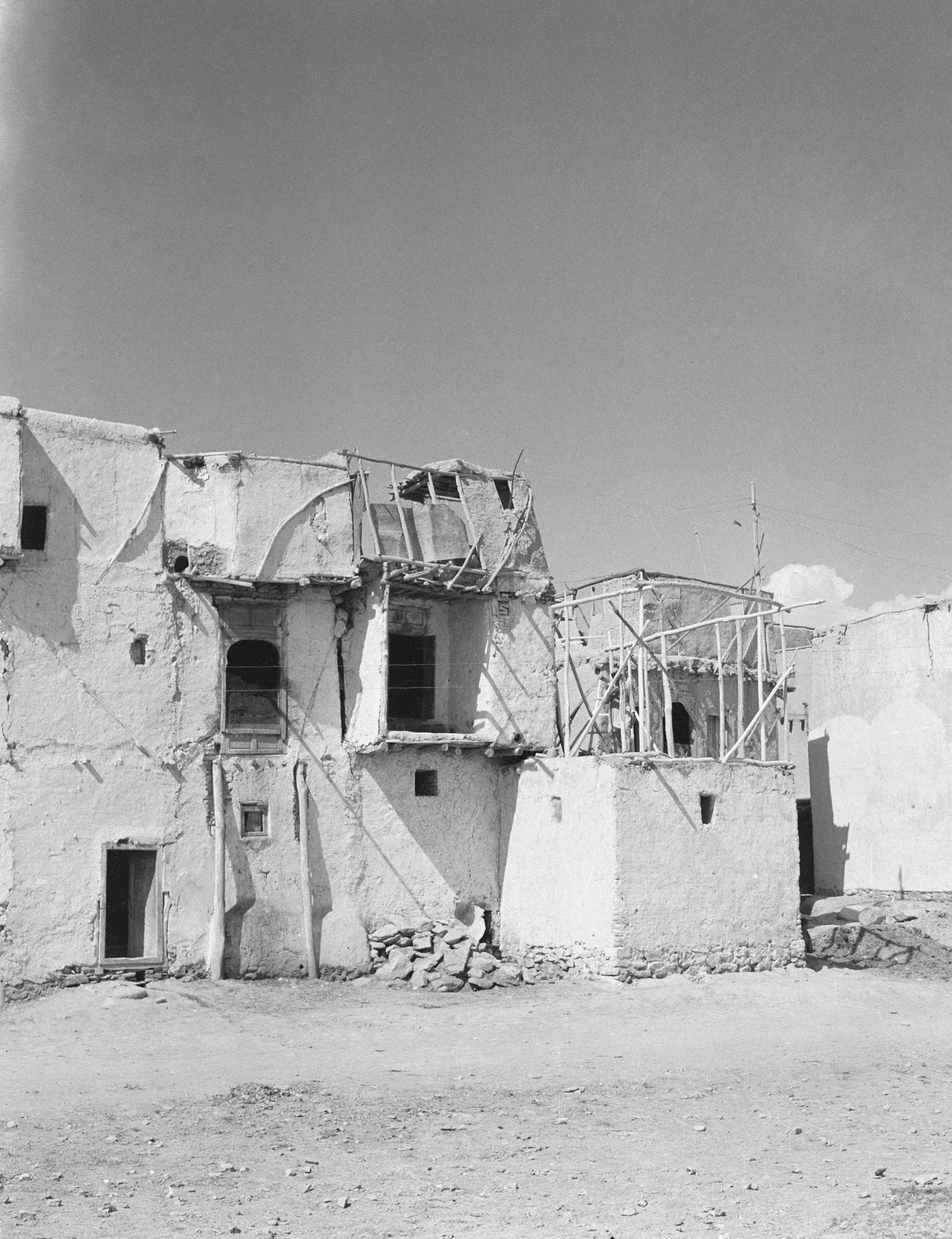 Exterior of house complexes in Kabul, Afghanistan.