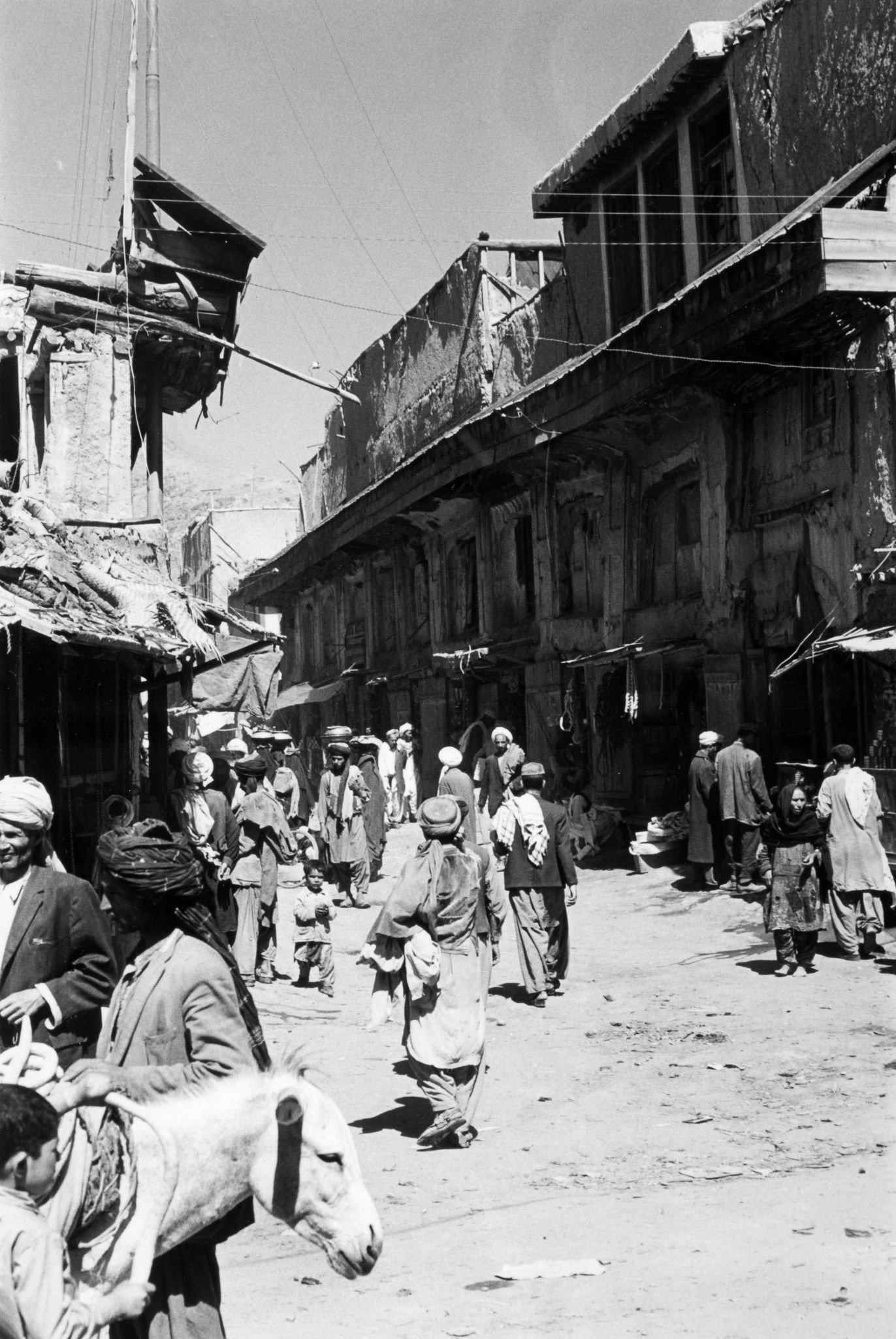General view of a Kabul street scene, circa 1950.