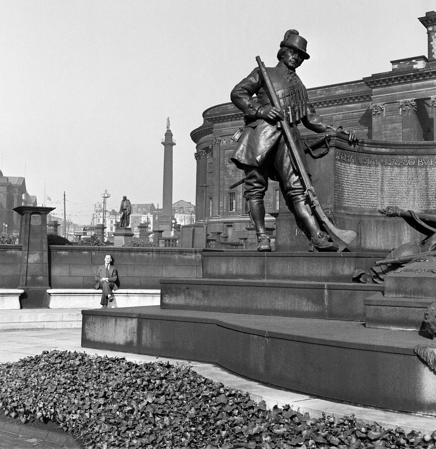 Memorial in St John's Gardens, Liverpool, commemorating the 1878-1880 campaign in Afghanistan, 1954.