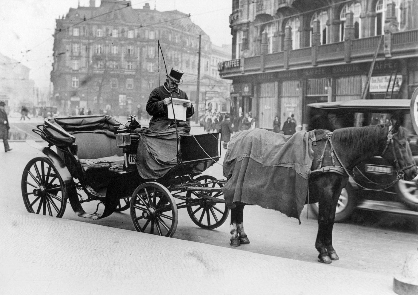 One of the last horse-coaches in Berlin, Berlin, 1930