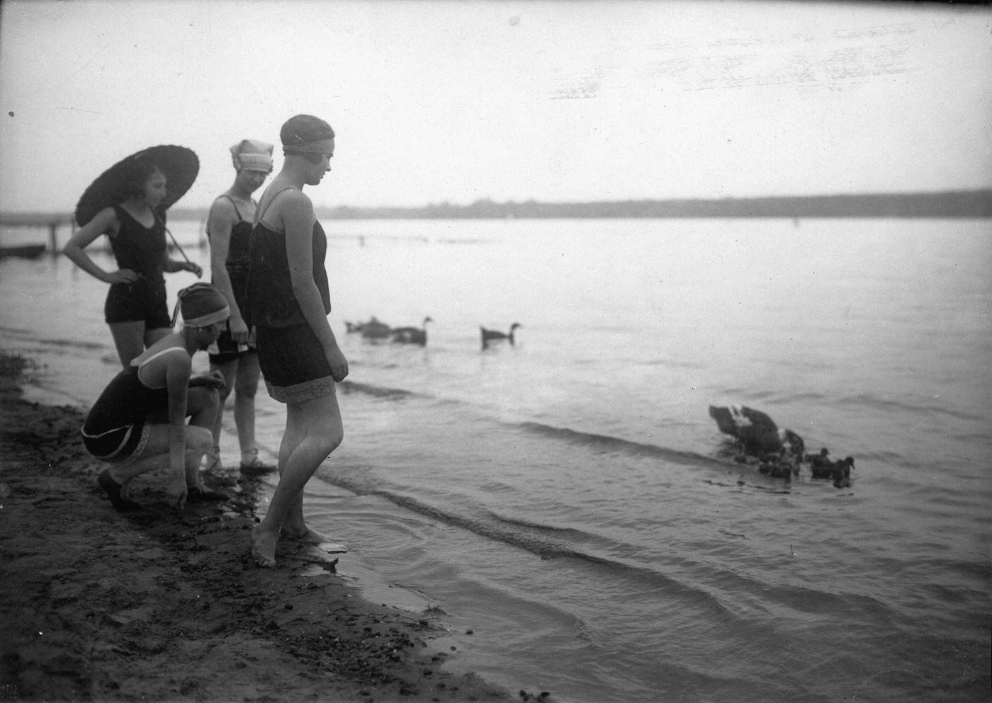 Bading women at the Wannsee, Berlin, Germany, 1930