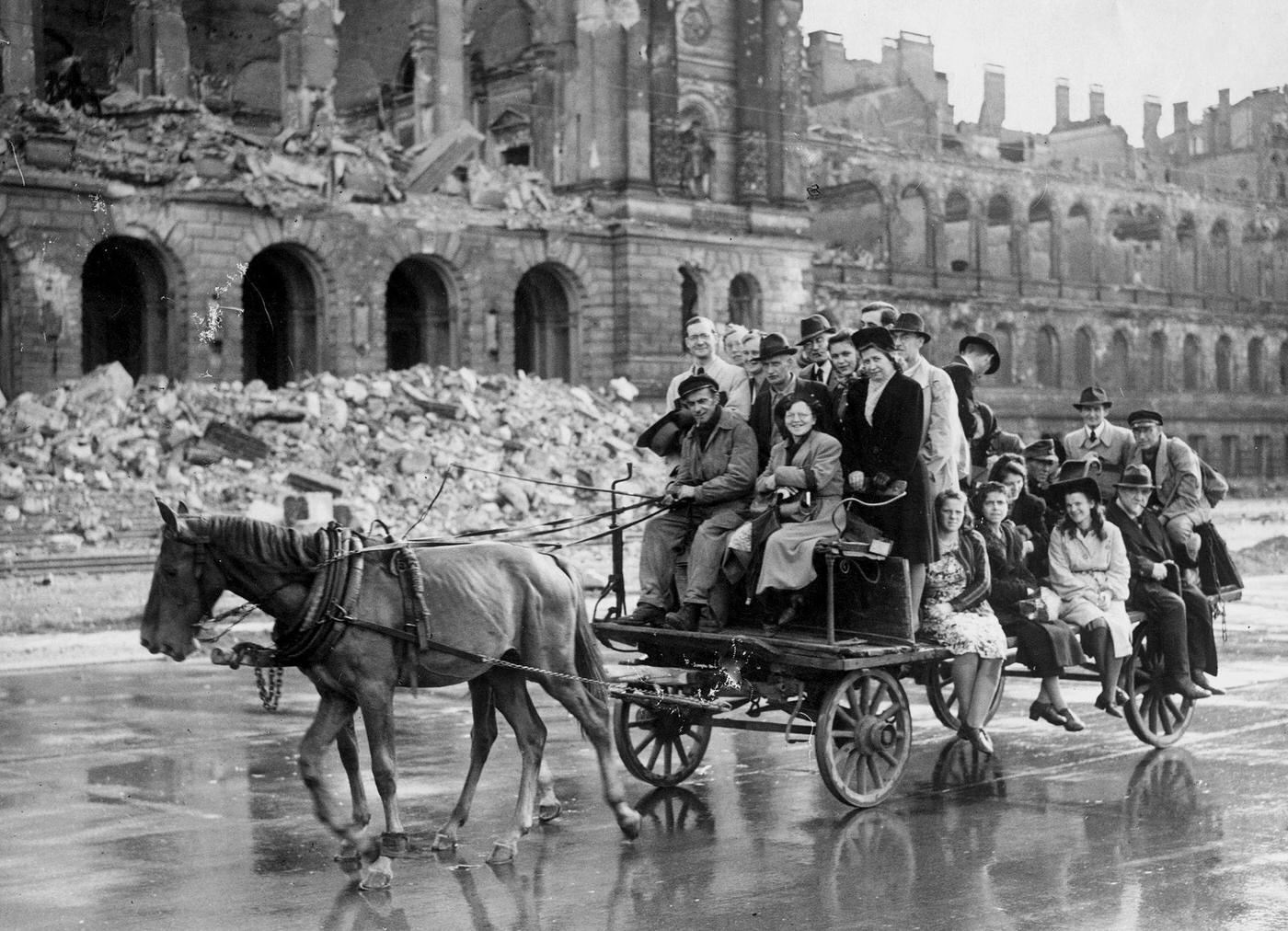 British army units arrive in Berlin to take up their occupation positions in the Allied Zone, July 1945.