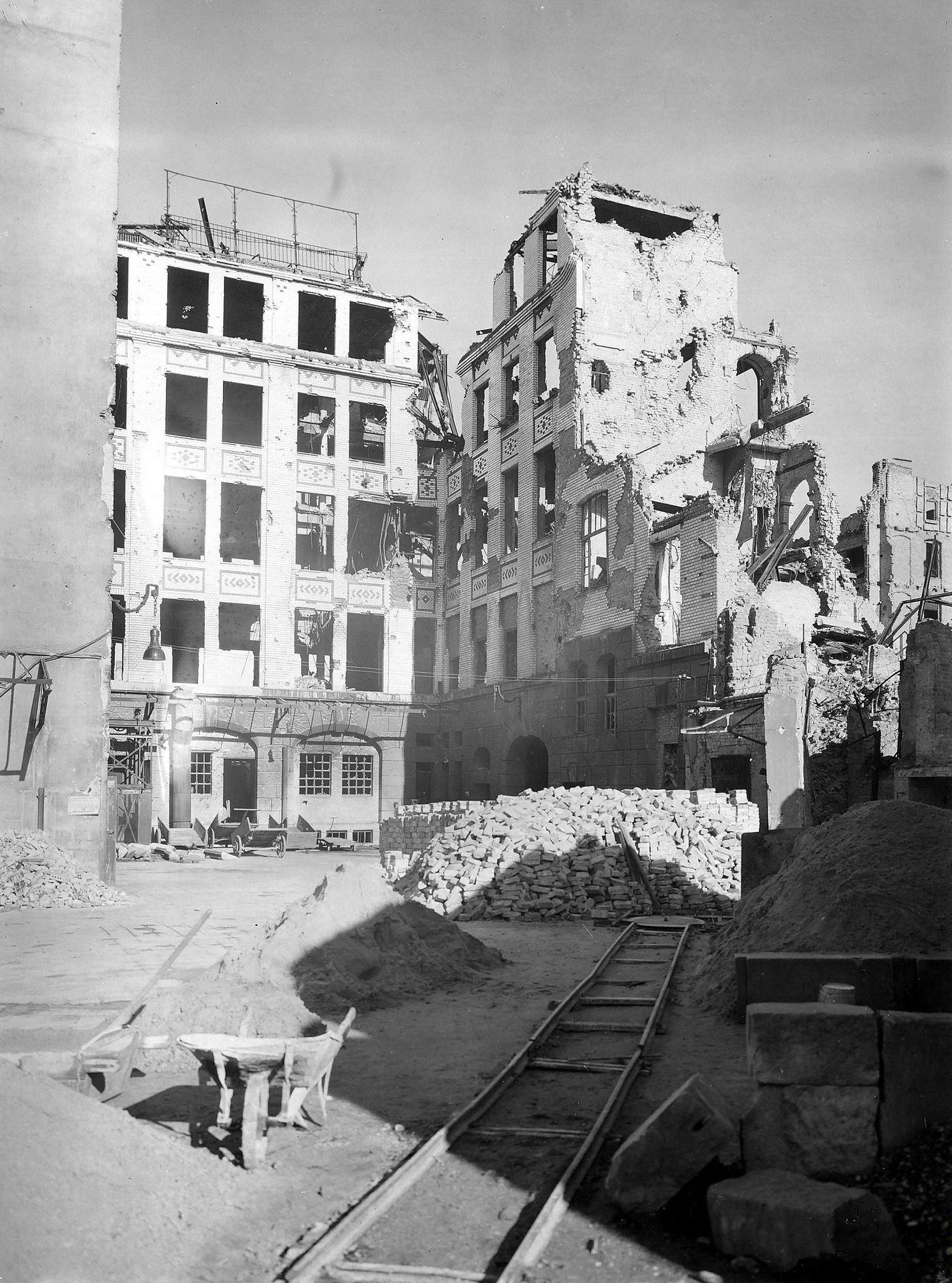 Ullstein publishing house in Kochstrasse, Berlin, after its destruction in World War II.