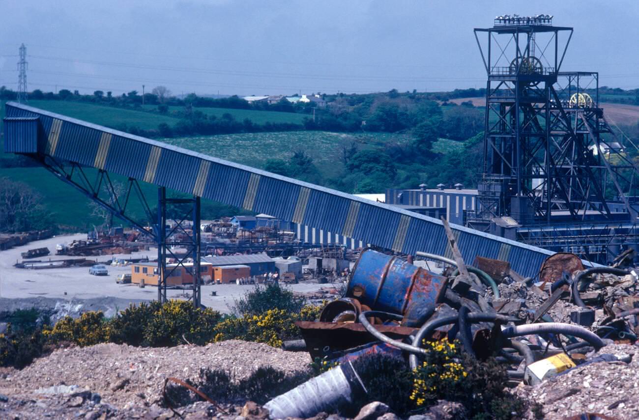 Wheal Jane Tin Mine near Baldhu and Chacewater in West Cornwall, Cornish Tin Mining Company, 1978.