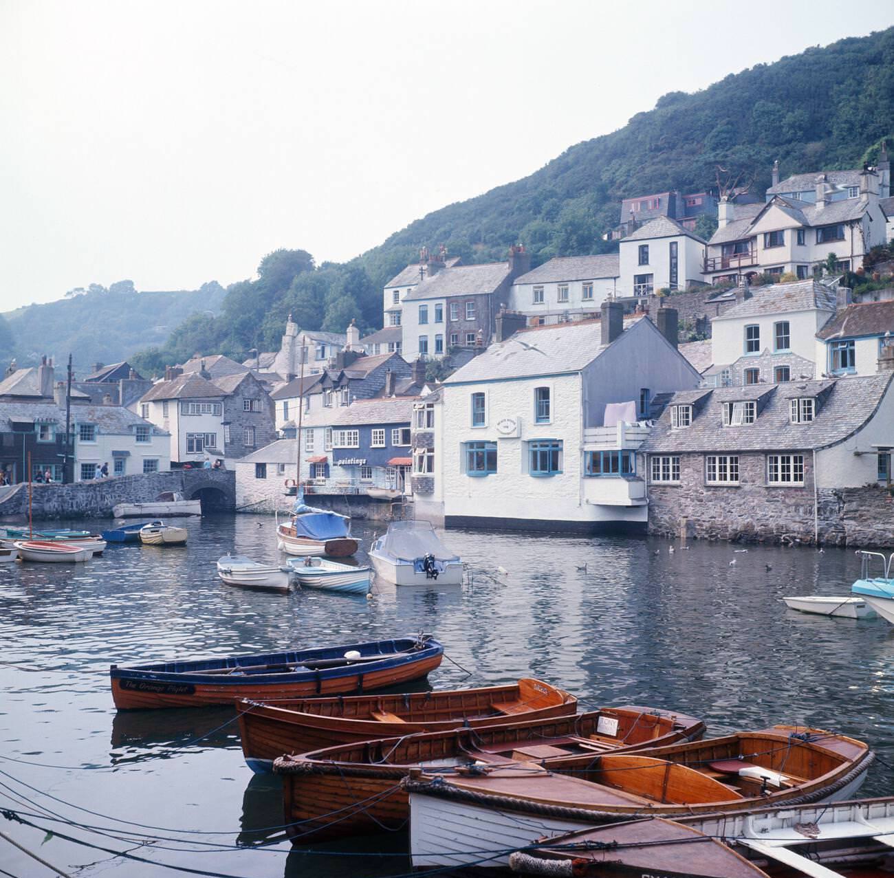 Scenes in Polperro, Cornwall, 1973.