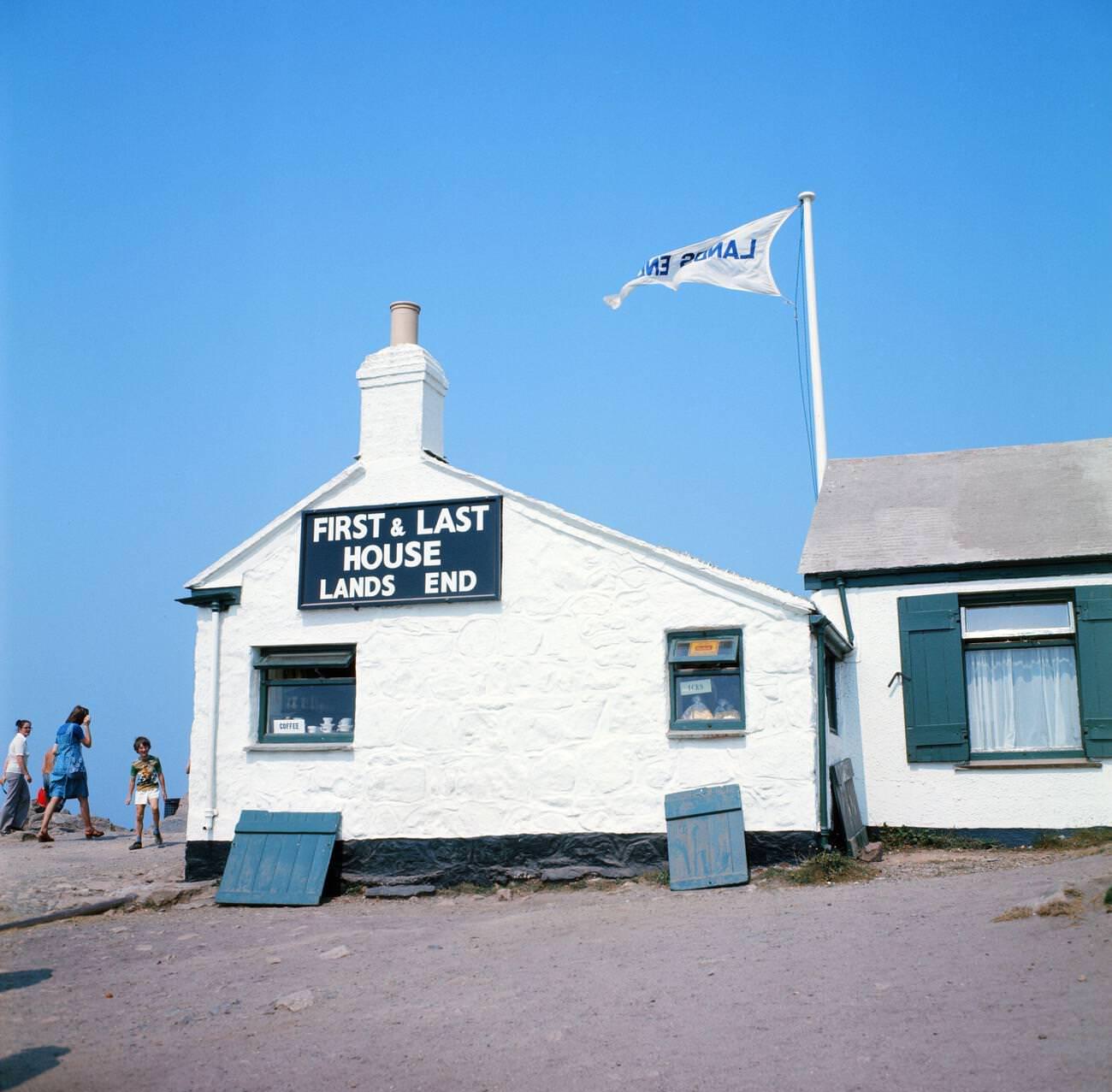 'First & Last House' at Lands End, Cornwall, August 1973.