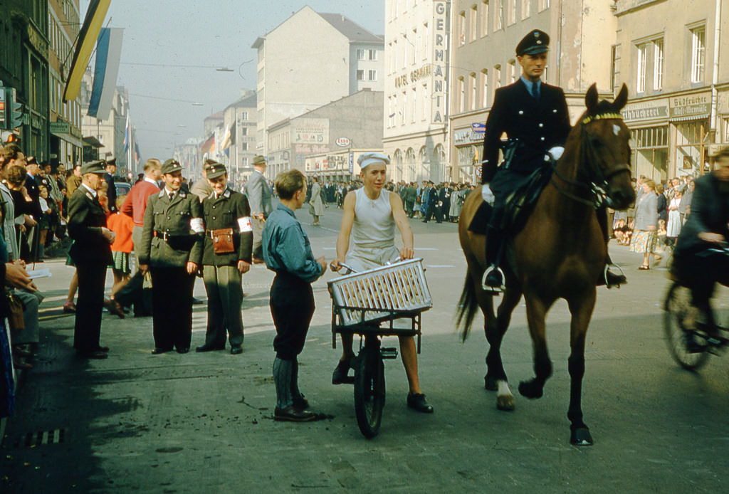 After the Munich Fasching Parade, 1955