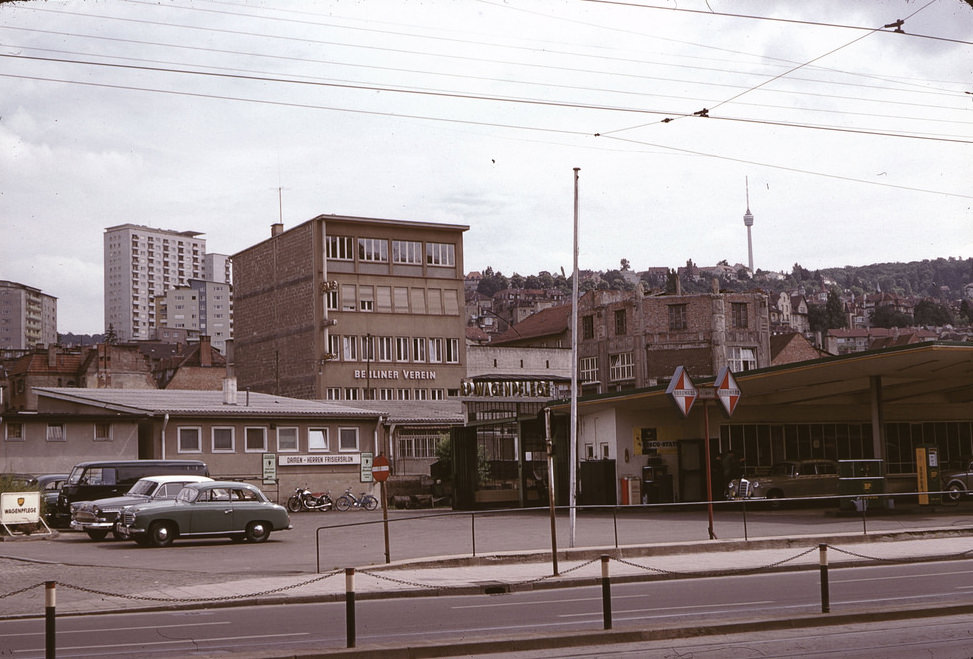 BP service station in Stuttgart, July 1958