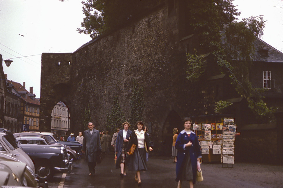 Pedestrians in Goslar, 26 June 1958