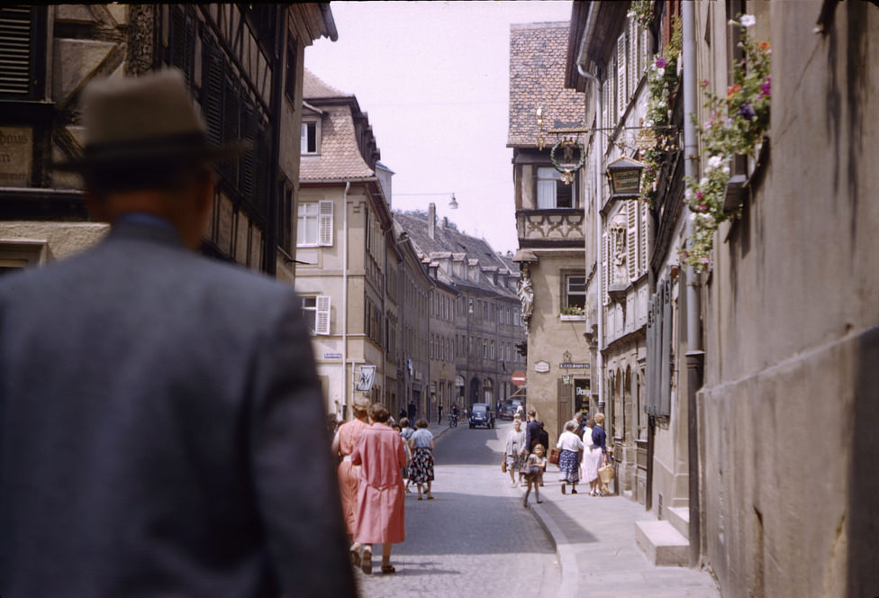 Street scene in Bamberg, June 1958