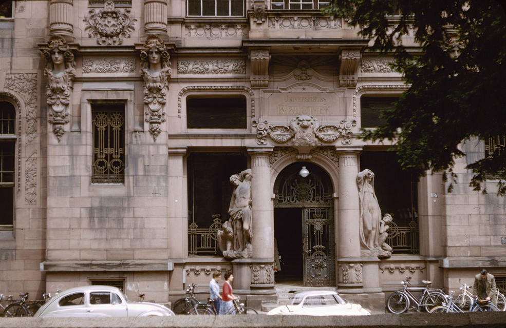 The Heidelberg University library, Heidelberg, 21 June 1958