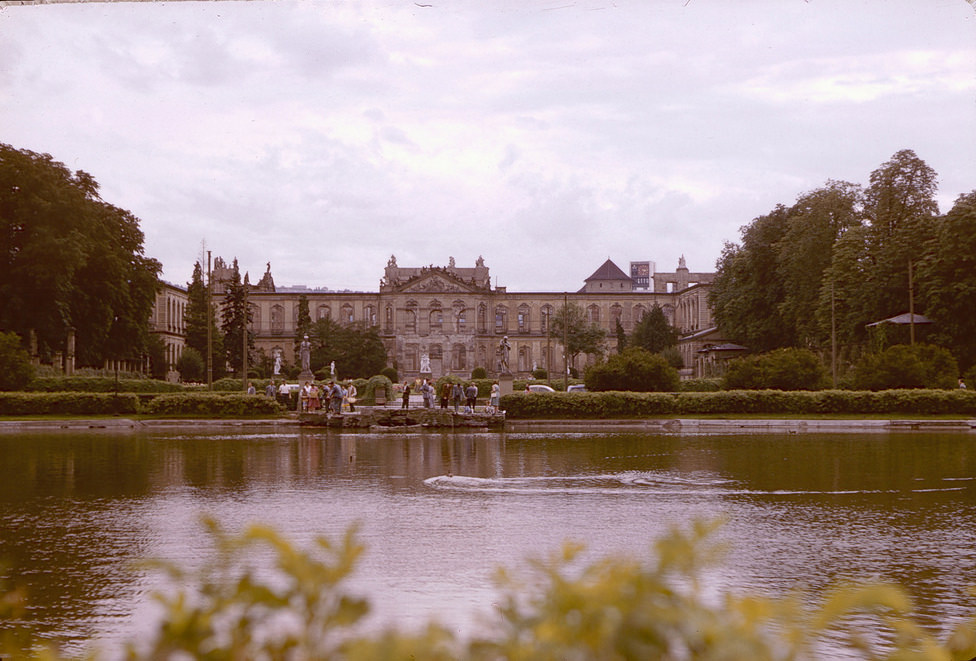The New Palace (Neues Schloss) and gardens, Stuttgart, July 1958