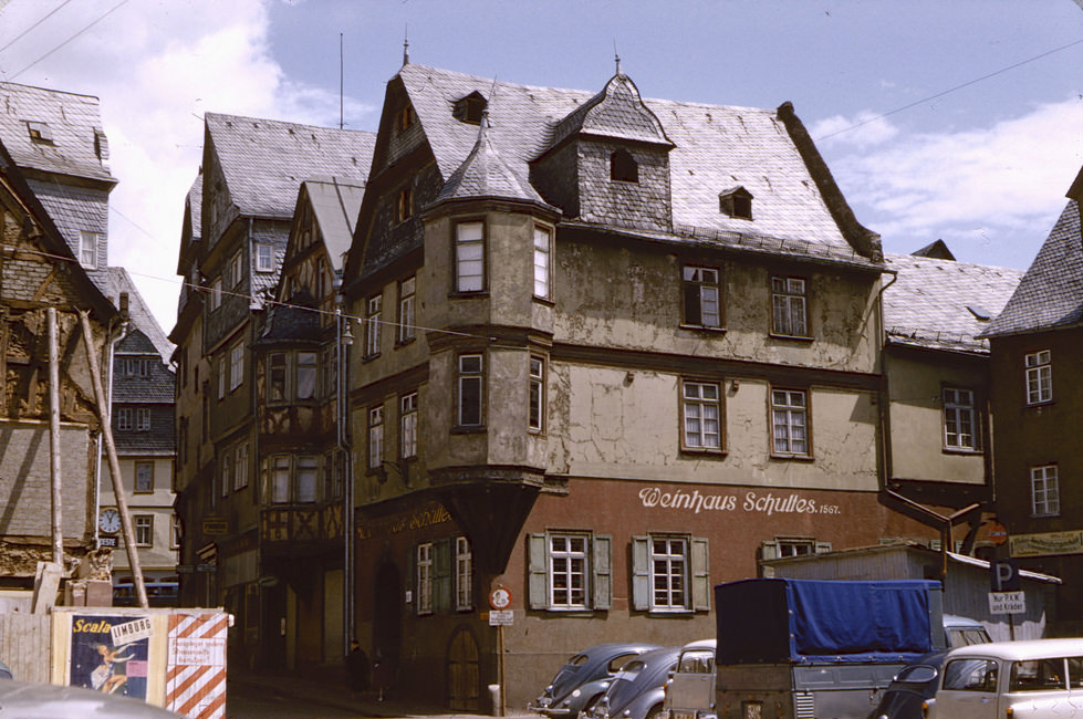Weinhaus (Wine House) Schultes, from 1657, Limburg an der Lahn, 22 June 1958