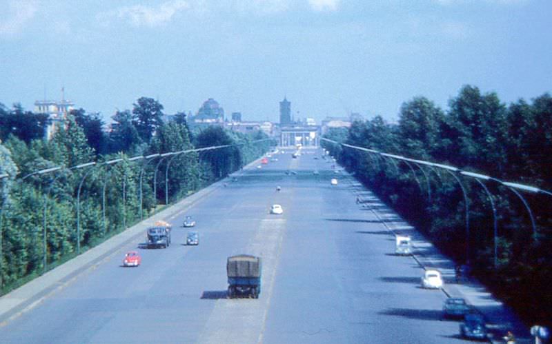 View from the Siegessäule (victory column) in Berlin, Germany, 1960s