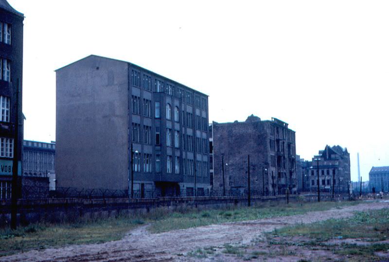 Buildings in East Berlin, near the Wall and Checkpoint Charlie, Germany, 1960s