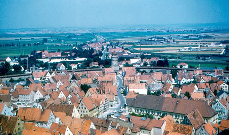 North from Georgskirche, Nördlingen, Germany, 1960s