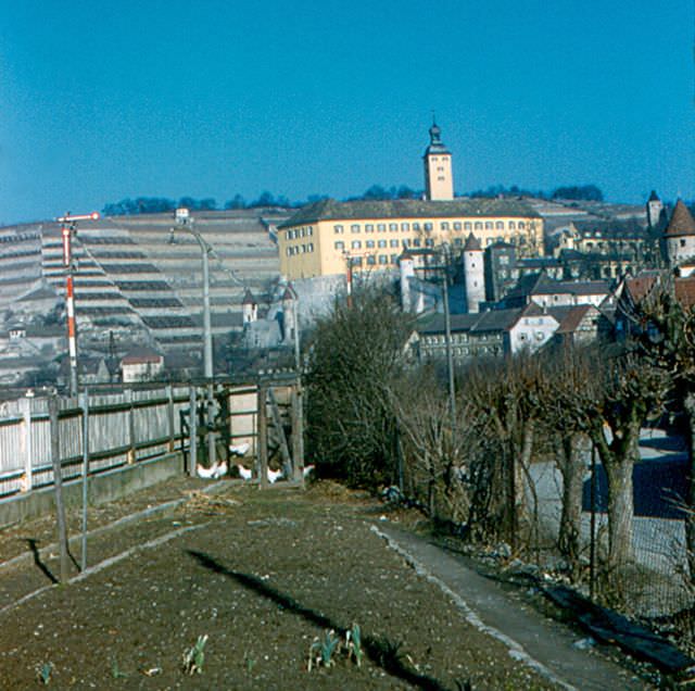 Gundelsheim, a small city on the Neckar River, 20 km (12 miles) north of Heilbronn, Germany, 1960s