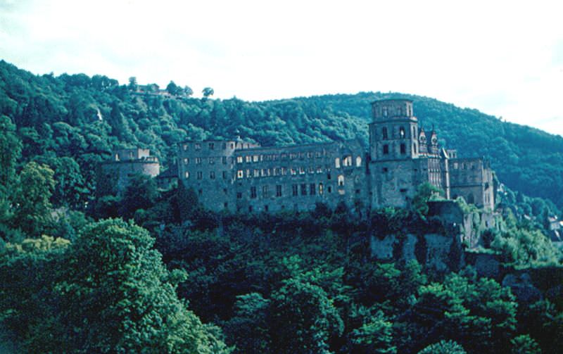 Heidelberg Castle from the terrace, Germany, 1960s