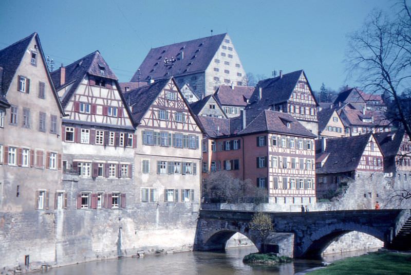 Schwäbisch Hall. Houses on Kocher River